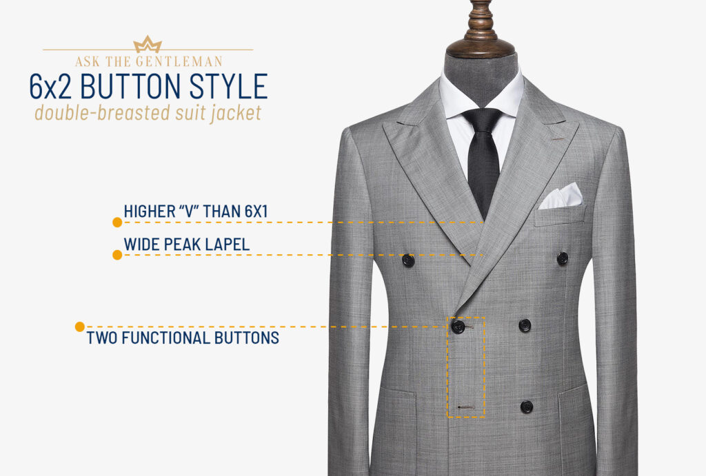 6x2 double-breasted suit jacket style