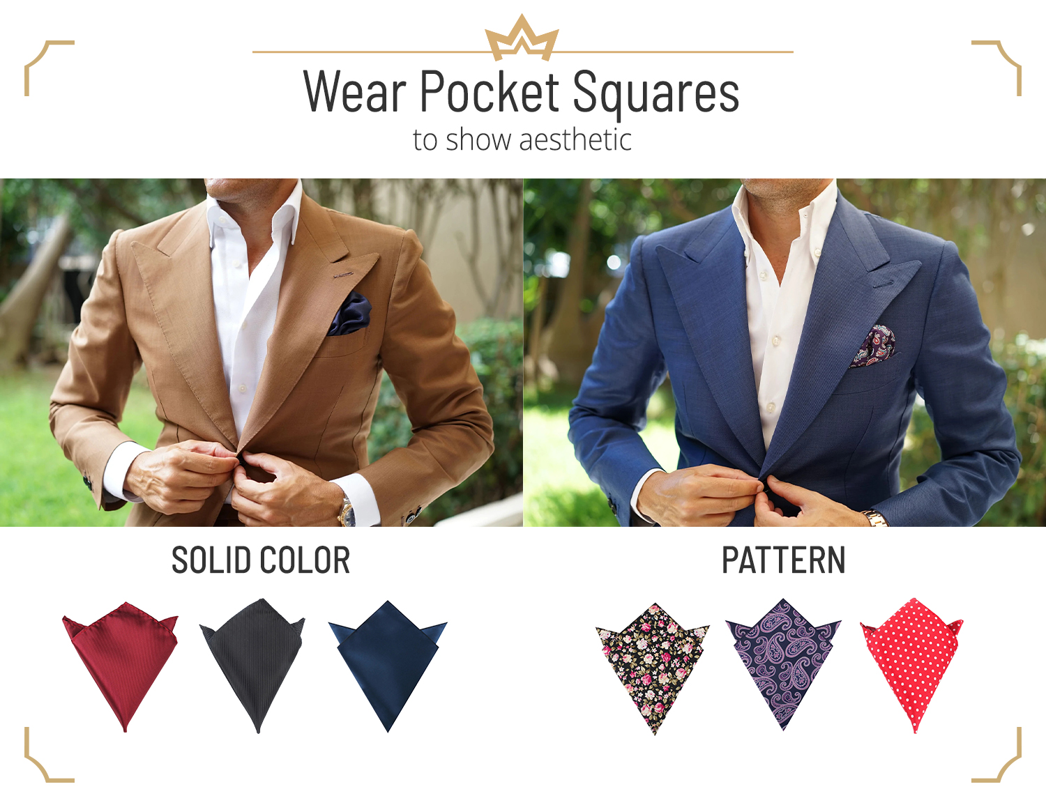 Adding pocket squares to your cocktail attire for aesthetics