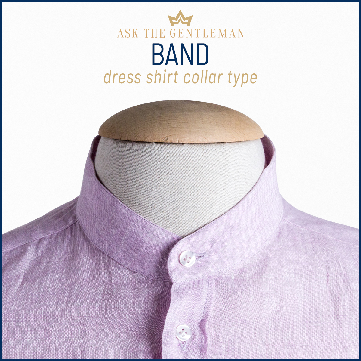 Band dress shirt collar type