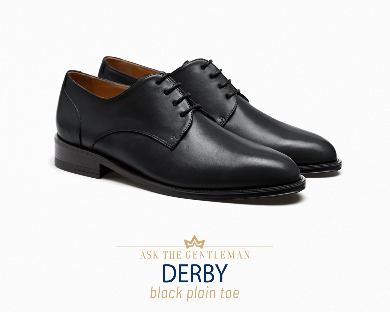 Black derby dress shoe