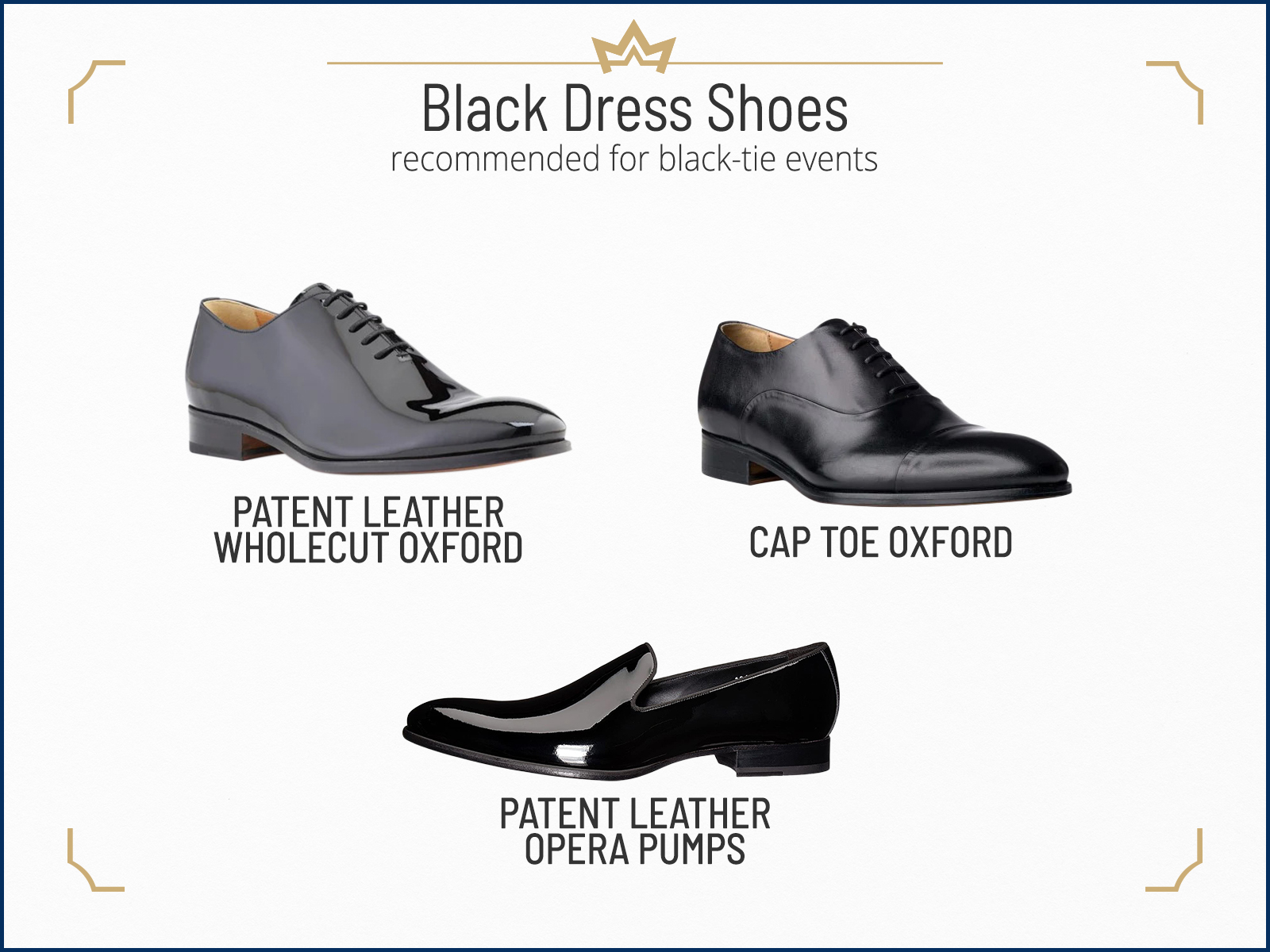 Black formal footwer to wear for black-tie events
