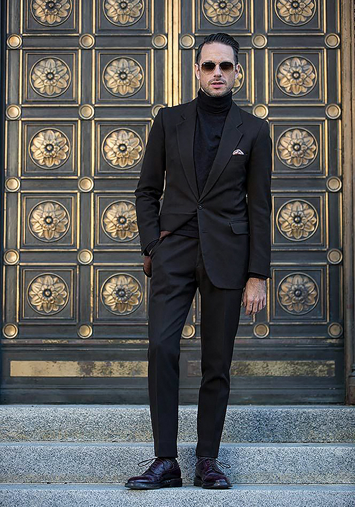 Mens black shop turtleneck outfit