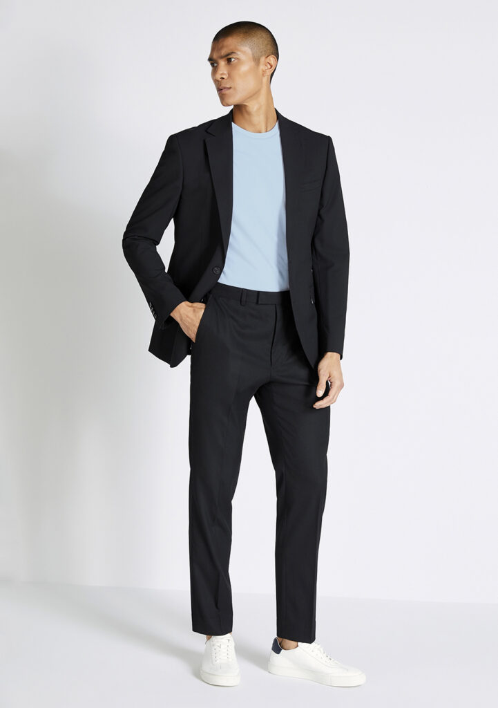 Light blue shirt 2024 with black blazer