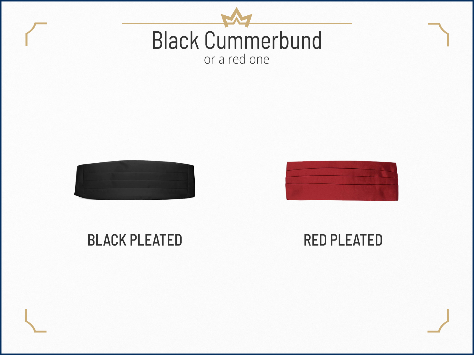Black vs. red cummerbund for black-tie creative attire