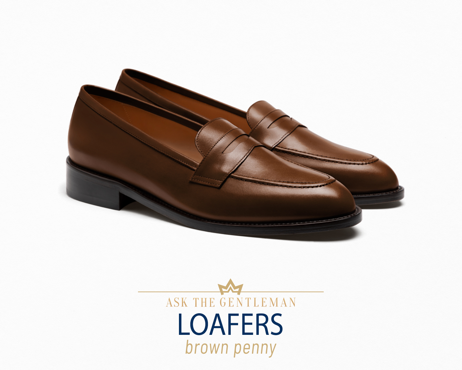 Brown penny loafer shoe type