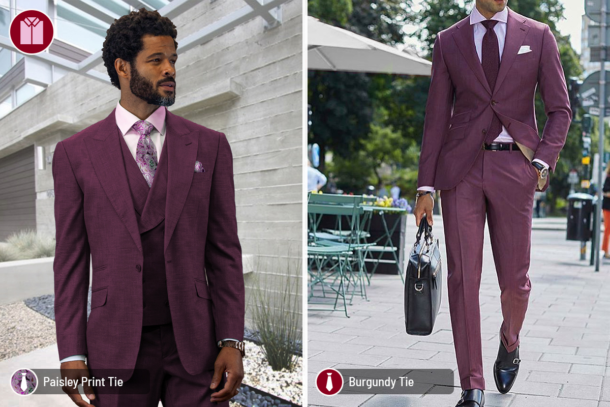 Maroon shop suit combinations