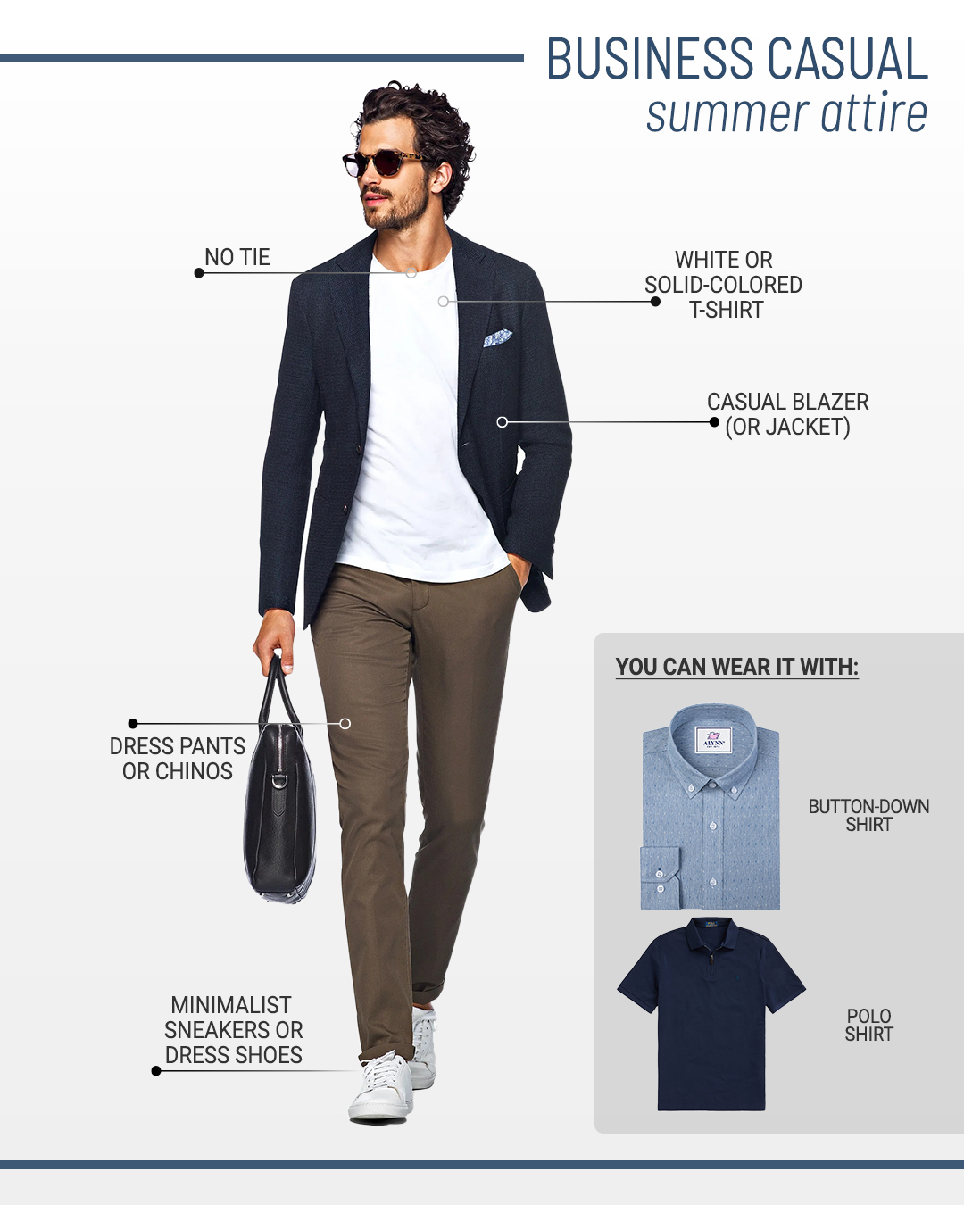 Business-casual dress code attire for men