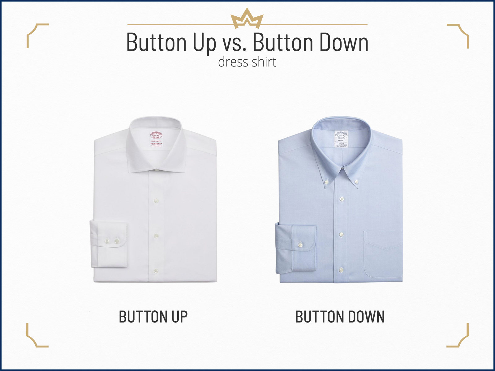 Button-up vs. button-down dress shirt
