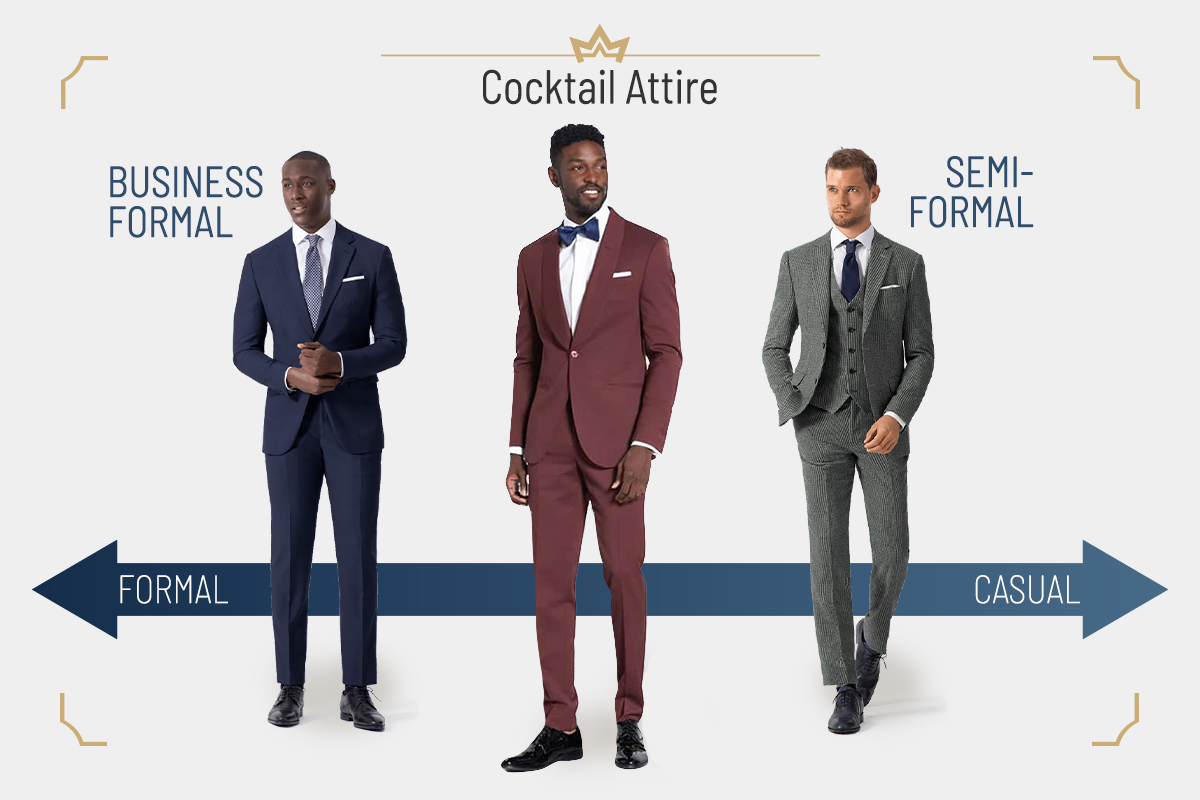Cocktail attire dress code on the formality spectrum