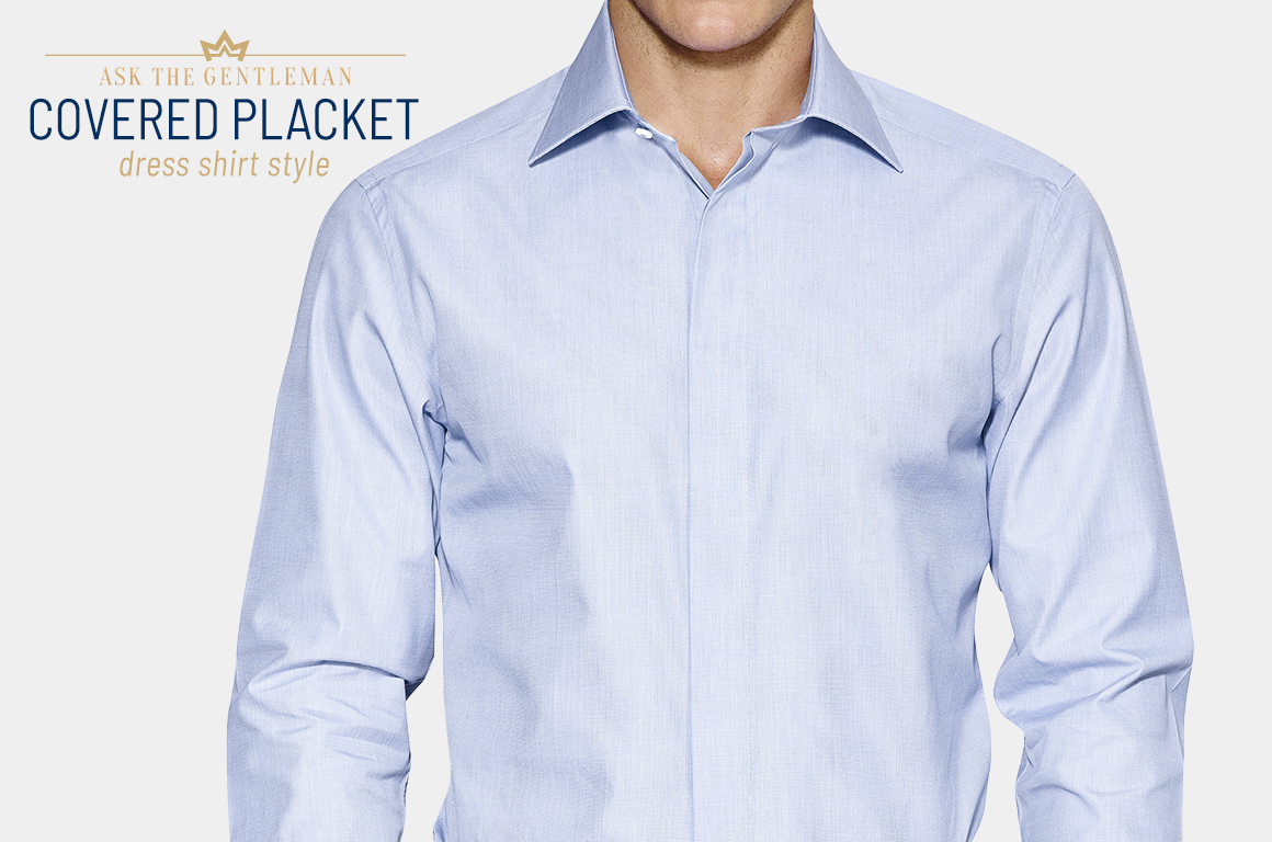 Covered placket dress shirt style