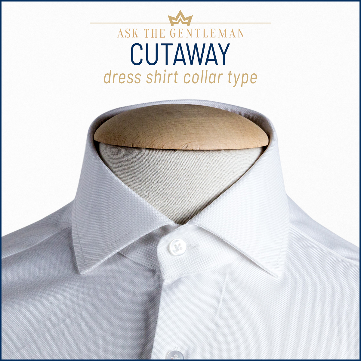 Cutaway dress shirt collar type