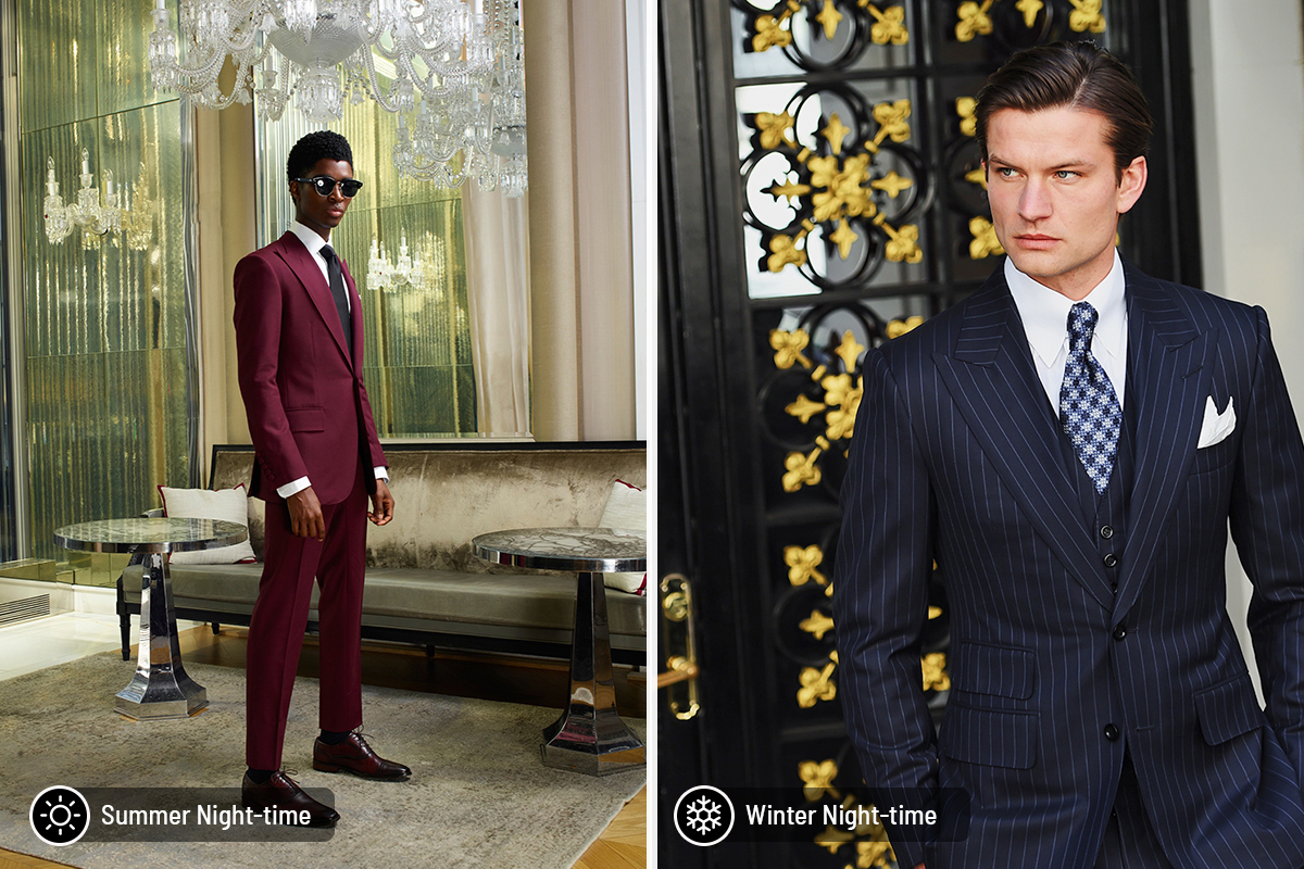 Dark suit colors for night-time events: summer vs. winter