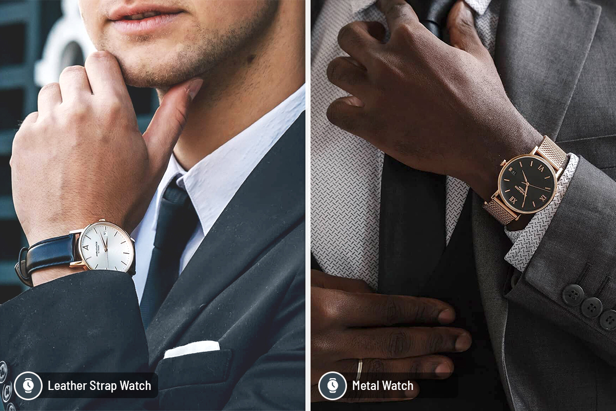 Different watch styles that watch with a charcoal suit