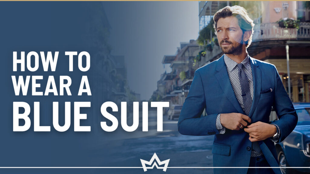 Different ways to wear a blue suit with shirts and ties