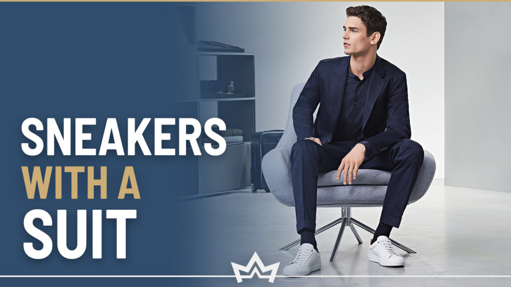 Different ways to wear suit with sneakers