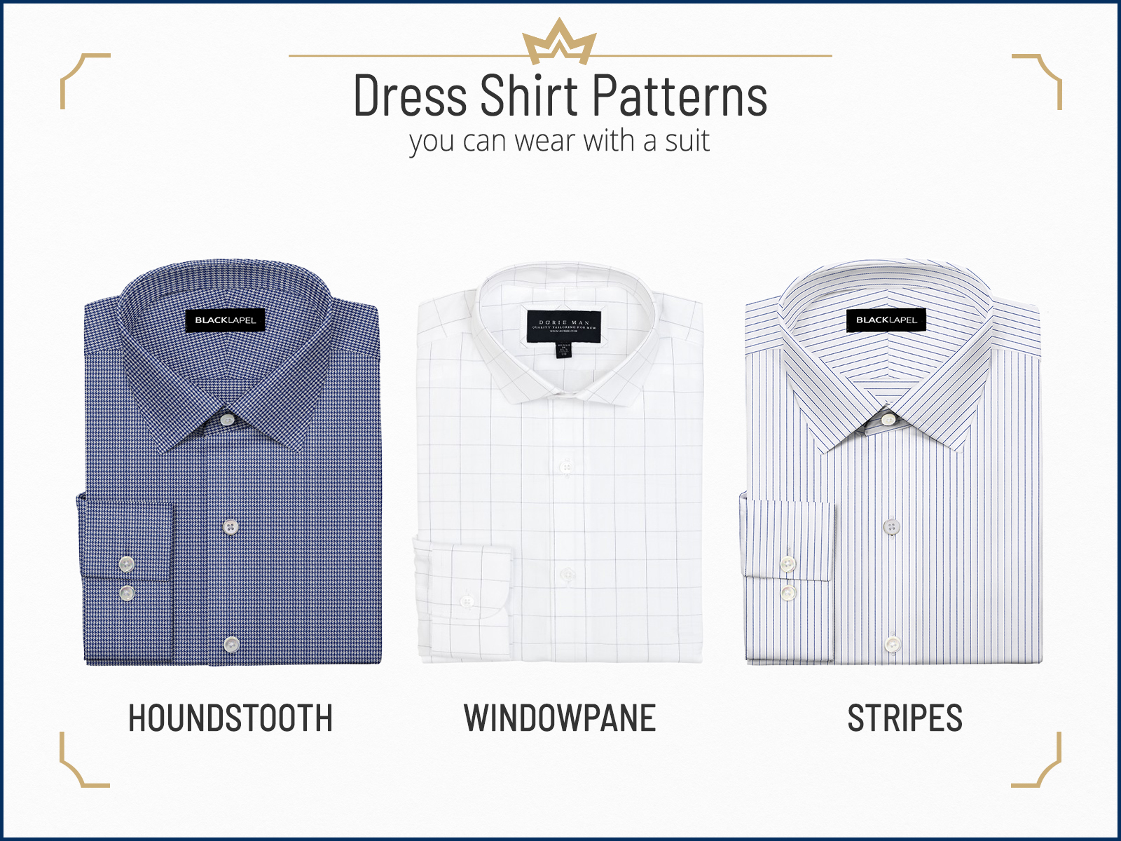 Dress shirt patterns to wear with a suit