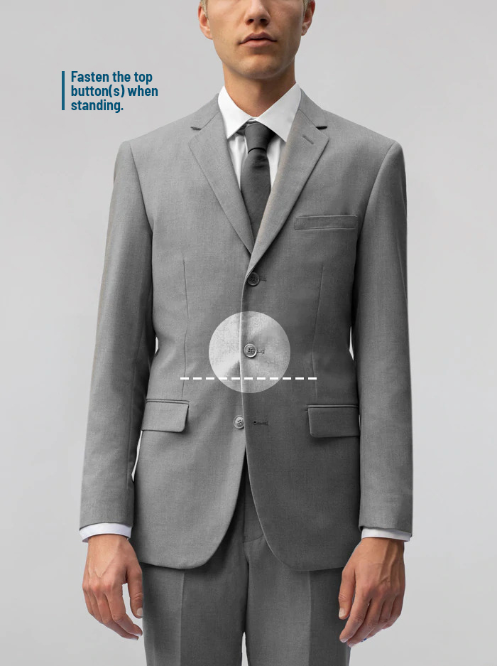 Button top outlet button suit