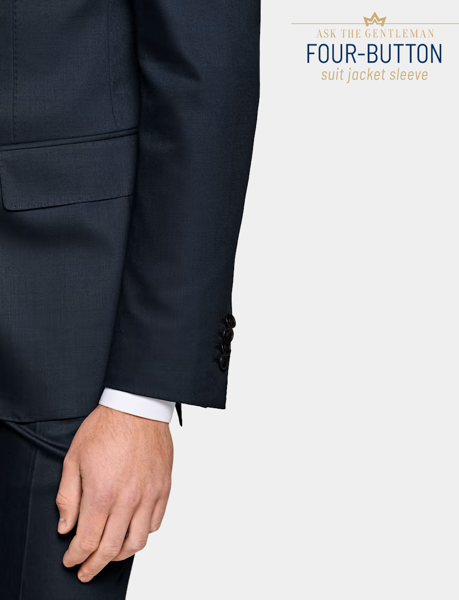 Four-button suit jacket sleeve