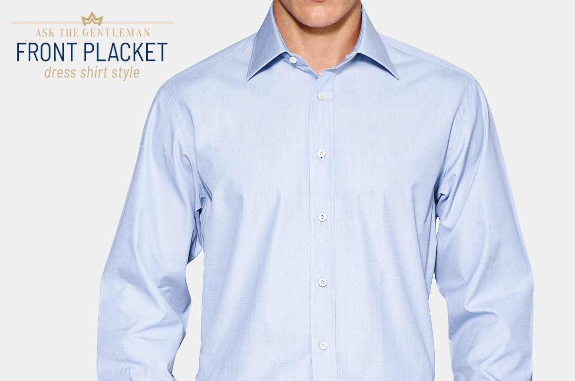 Front placket dress shirt style