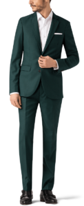 Single-breasted, wool blends, emerald green suit by Hockerty