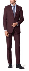 Single-breasted, wool blends, maroon suit by Hockerty