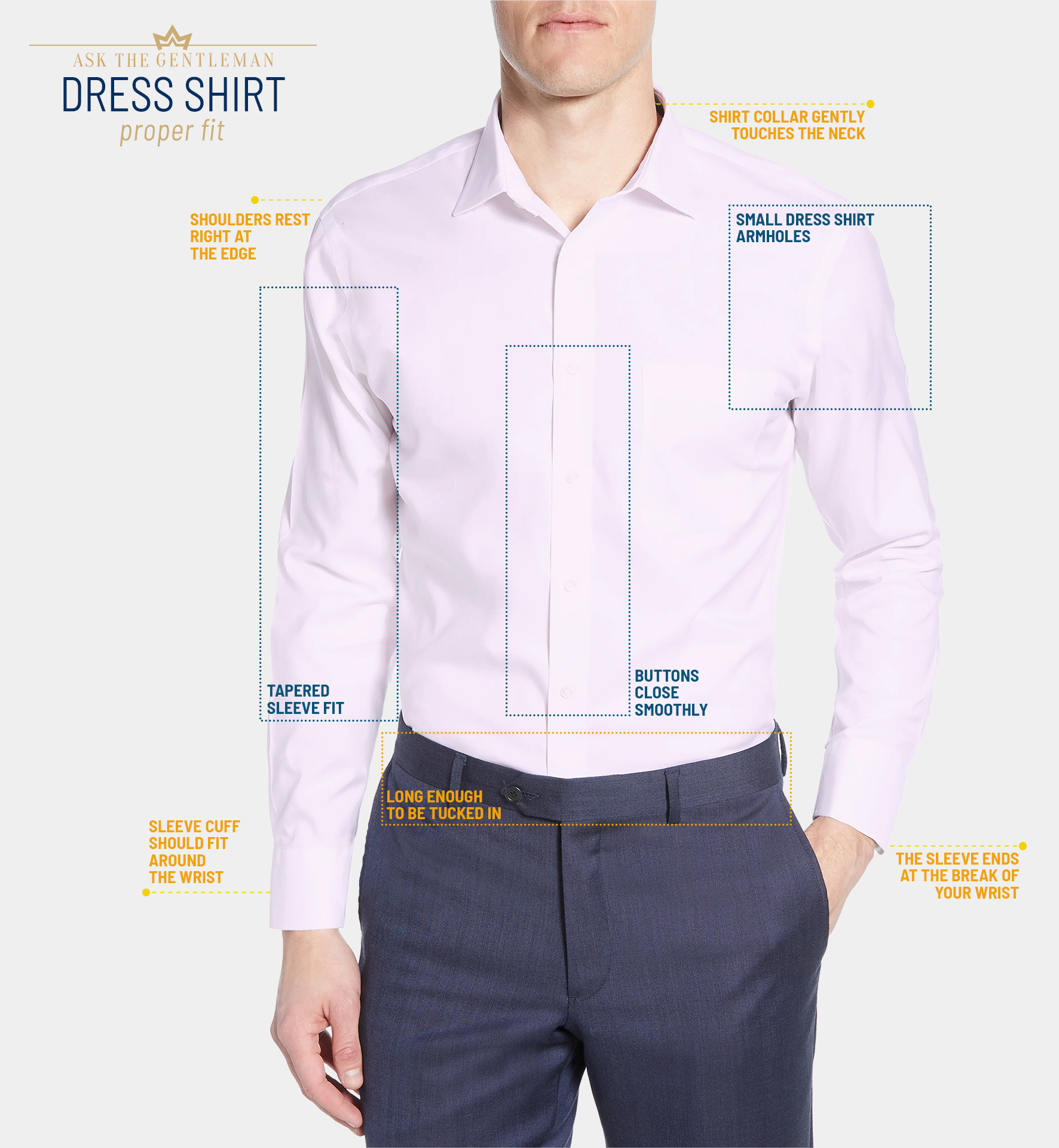 How should a pink dress shirt fit