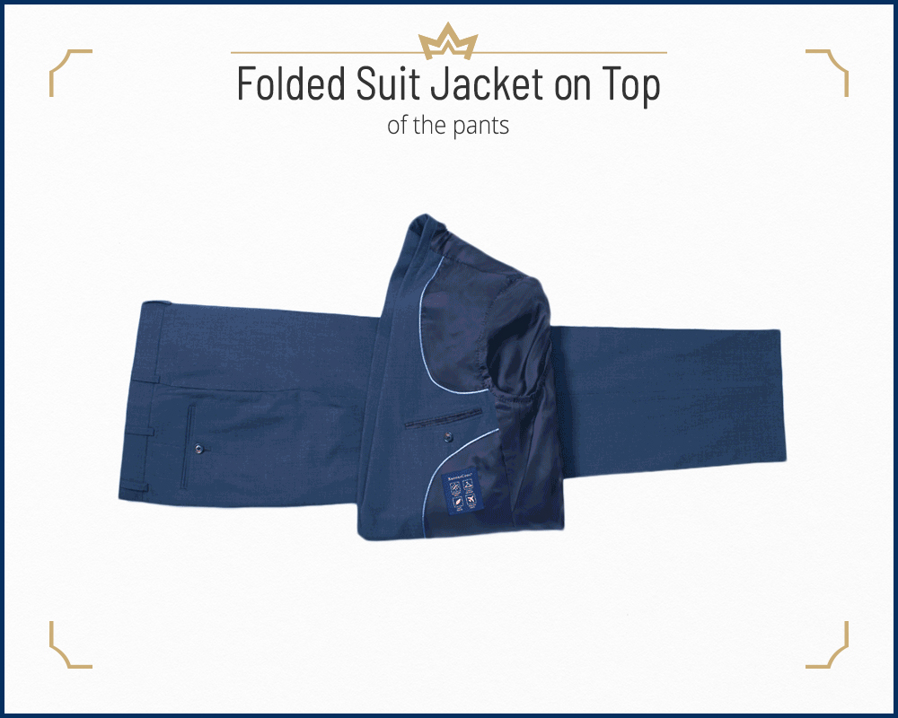 Step 2: Place the folded jacket on top of the pants