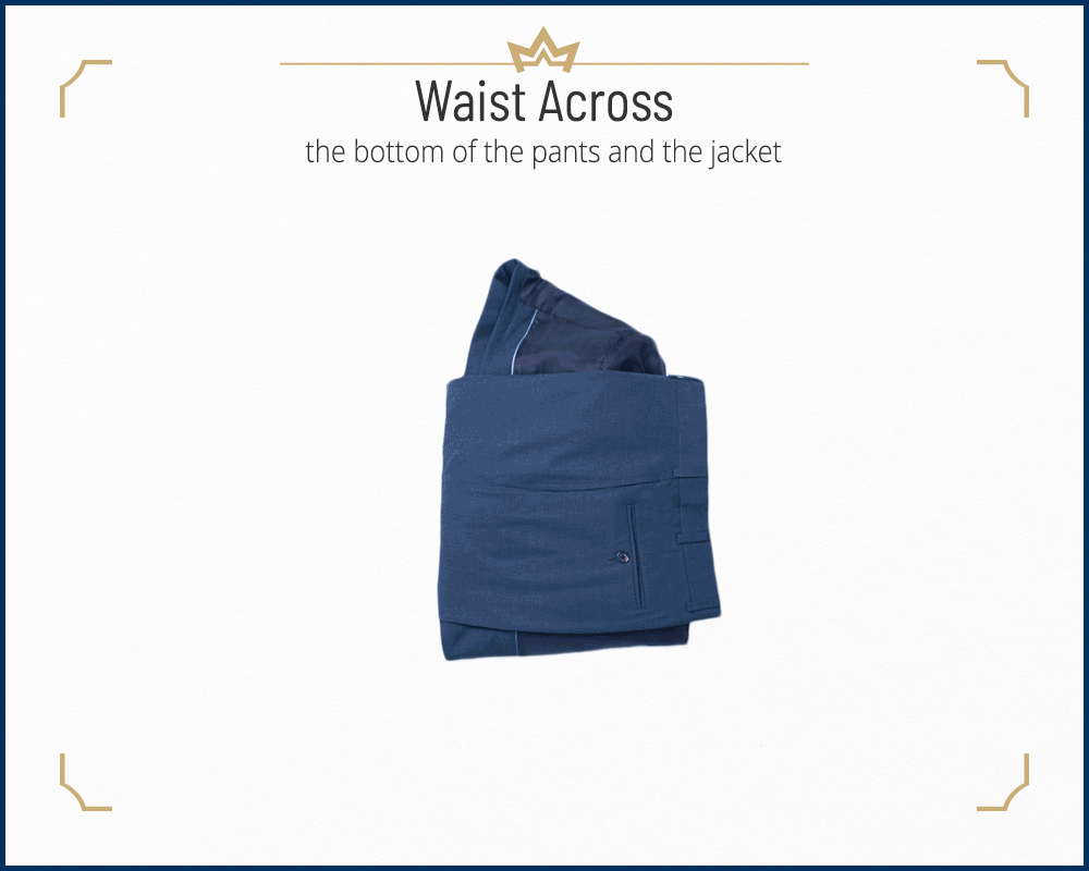 Step 4: Bring the pants' waist across the folded jacket