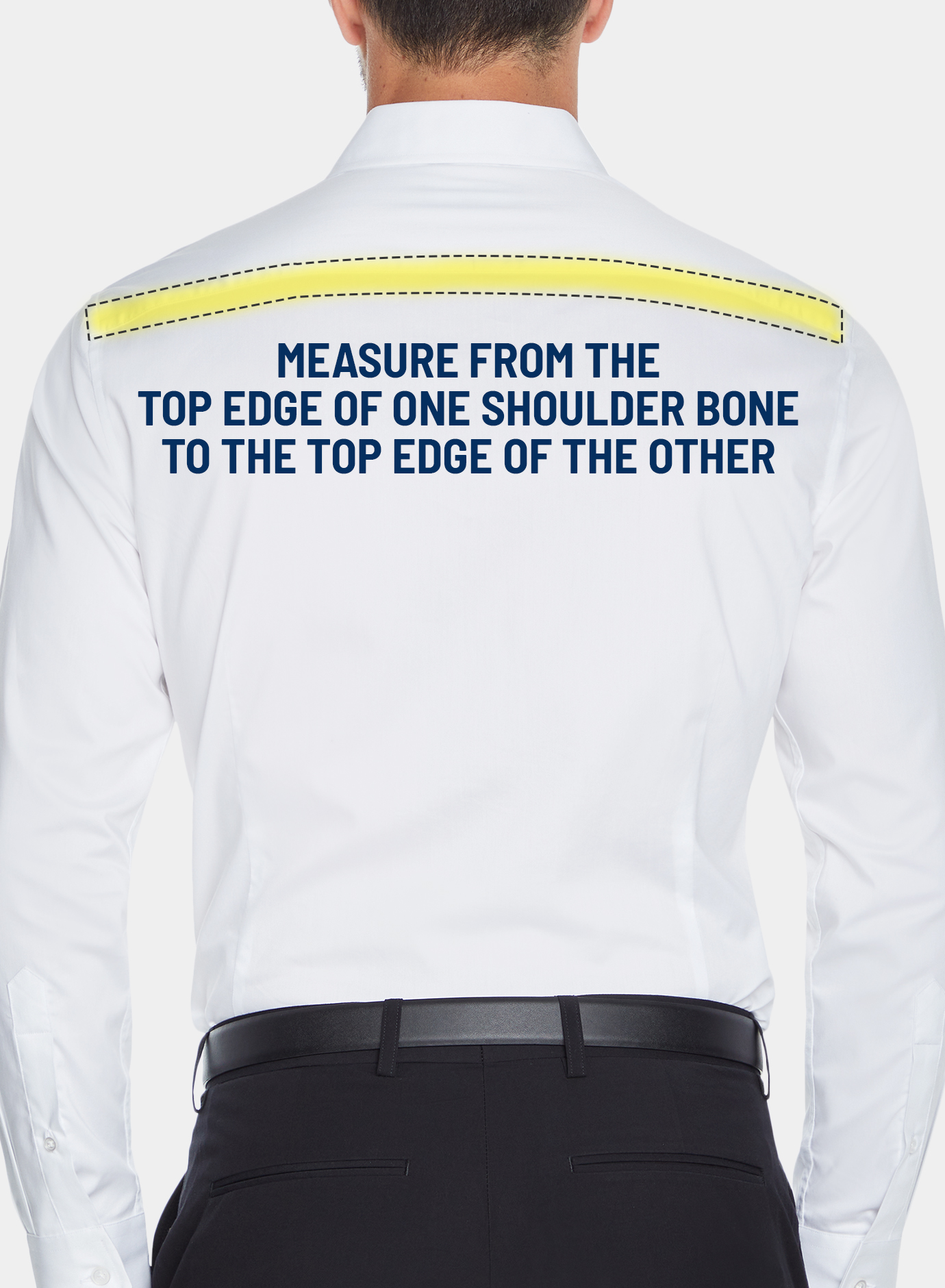 How to measure dress shirt's shoulder width