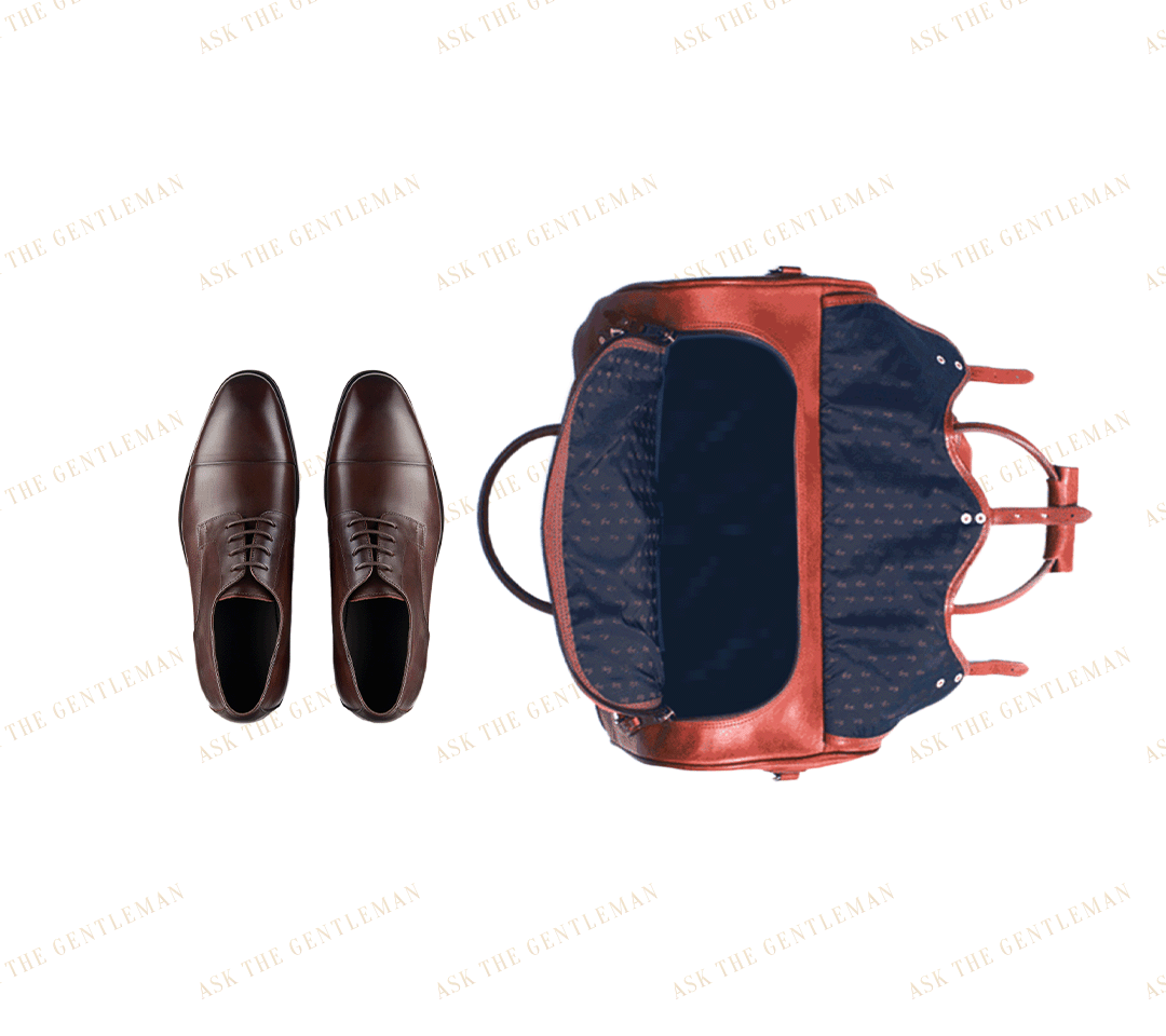 How to pack dress shoes into garment bag