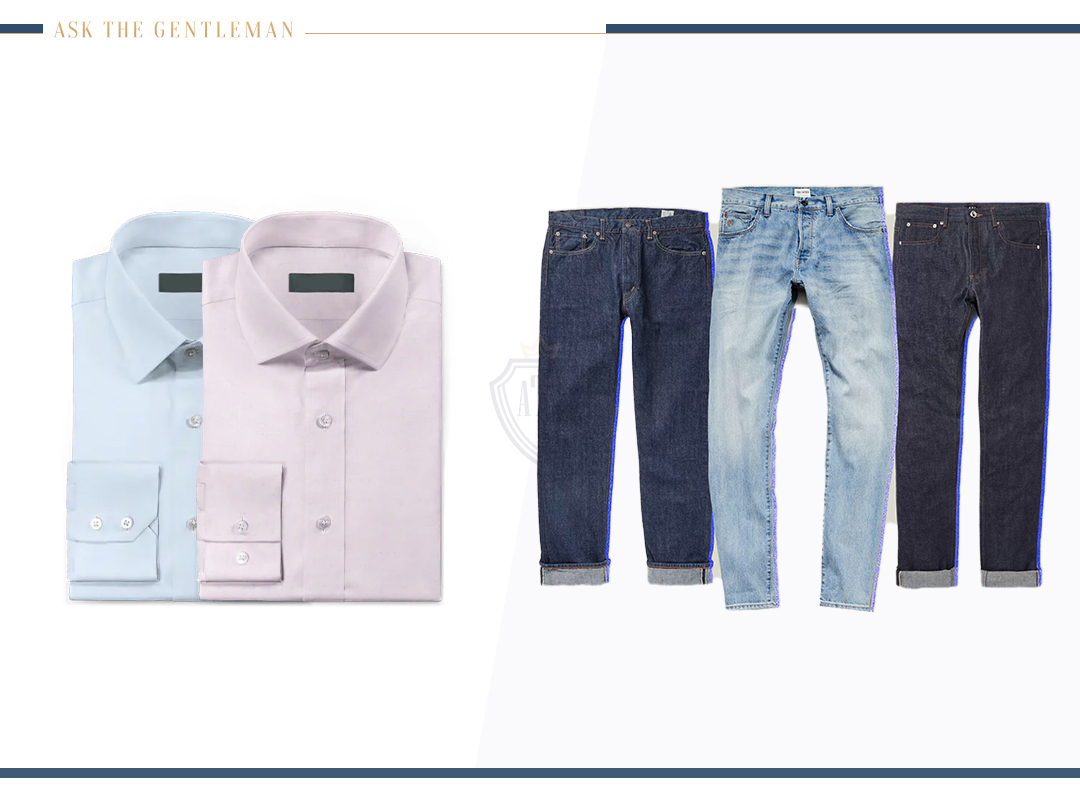 How to pair light-colored dress shirt with jeans