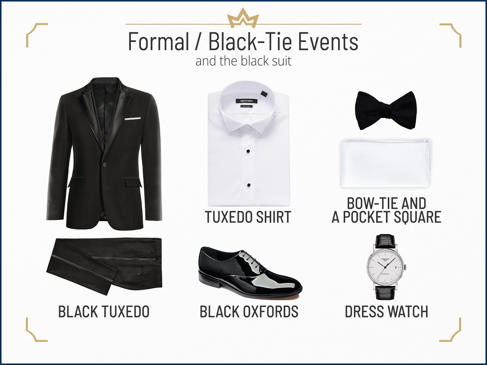 White shirt deals black suit