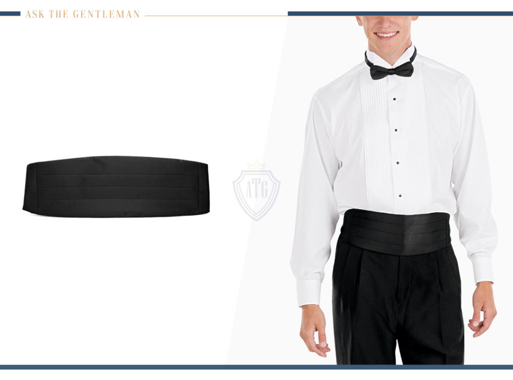 How to wear a black cummerbund with a tuxedo