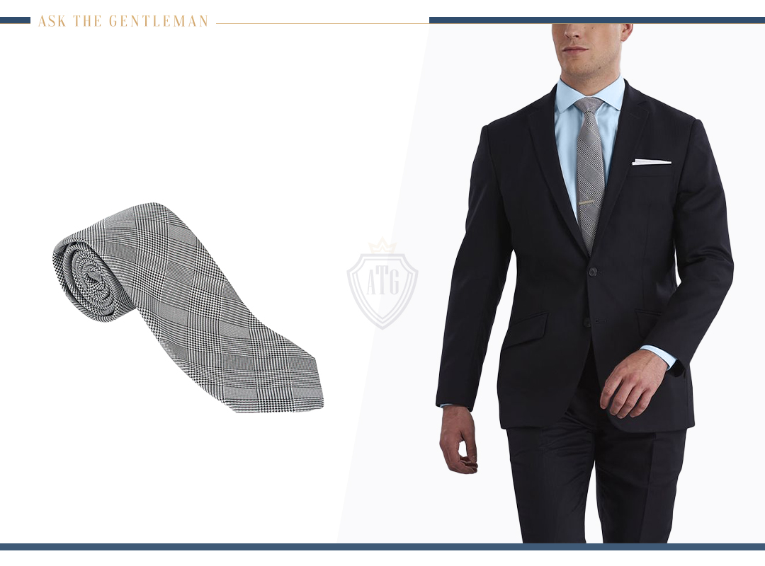 How to wear a black suit with a grey tie