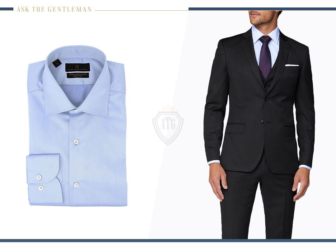 Best shirt colors for black sales suit