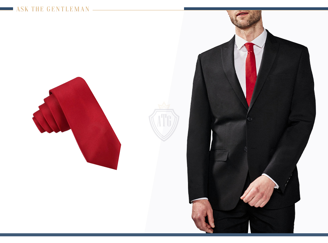 Black dress shirt and red clearance tie