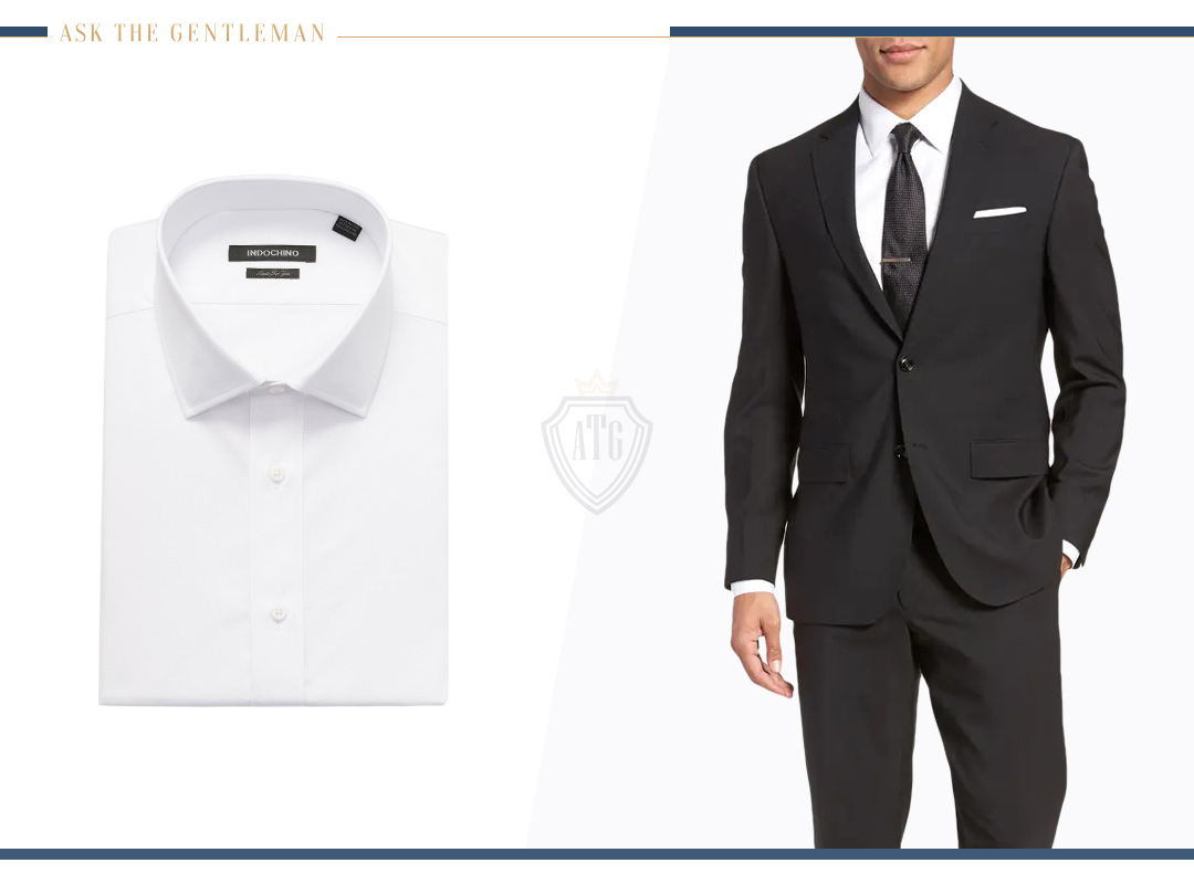 How to wear a black suit with a white dress shirt