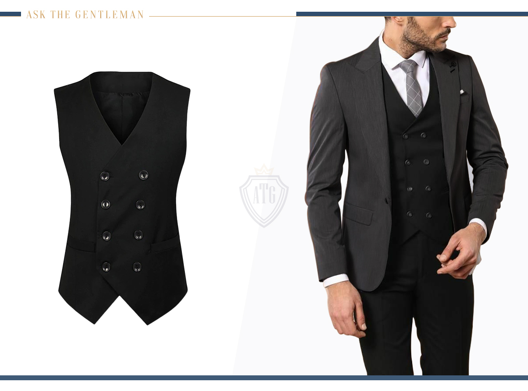 How to wear a black vest with a charcoal suit