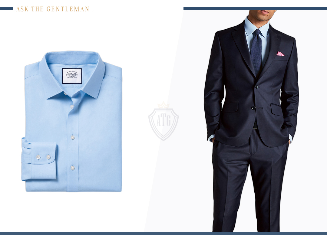 How to wear a blue suit with a light blue shirt