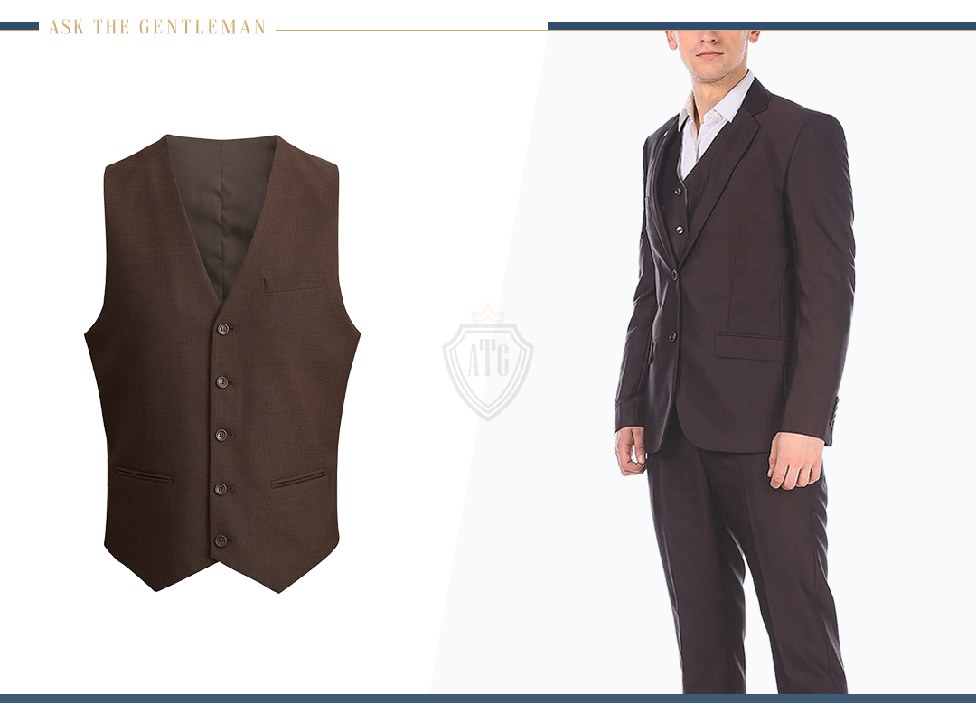 How to wear a brown vest with a brown suit