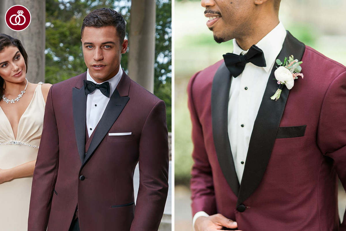 How to wear a burgundy suit at a wedding