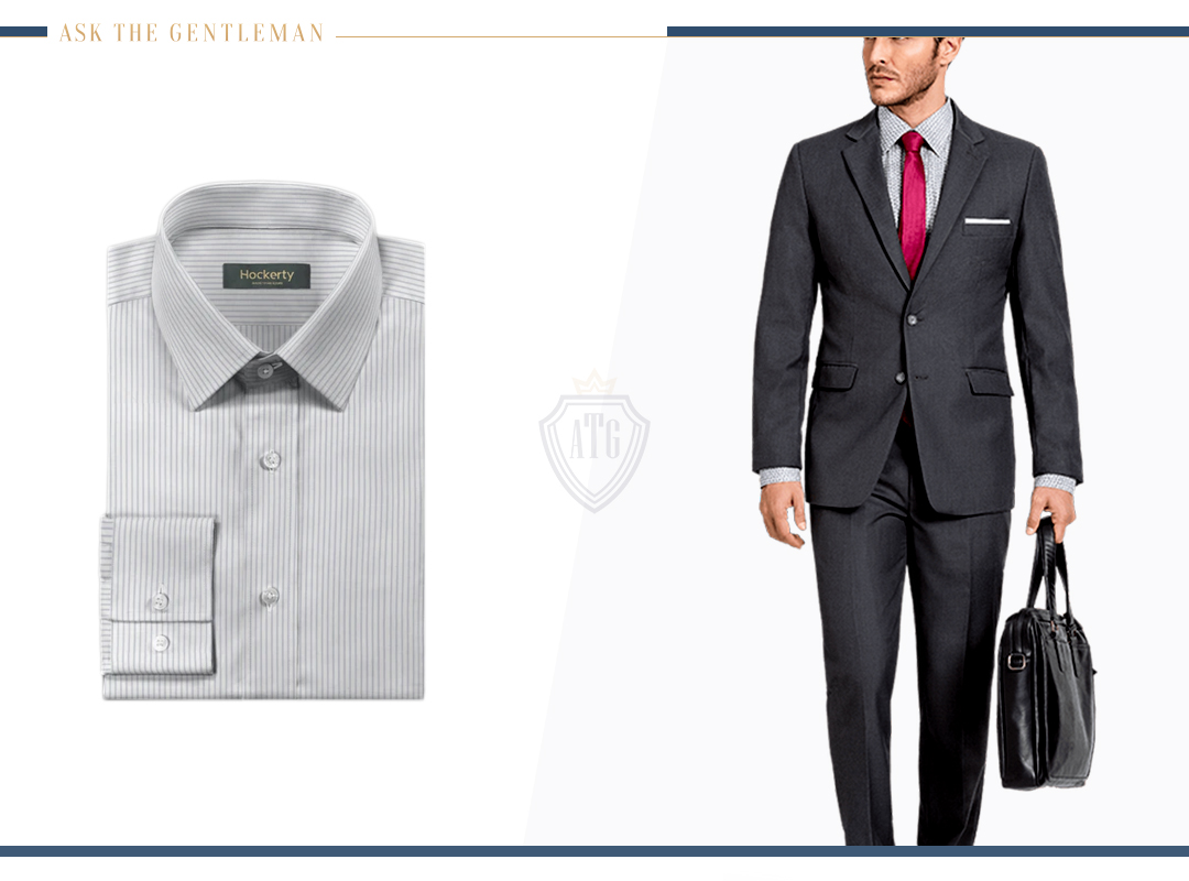 How to wear a charcoal suit with a patterned dress shirt