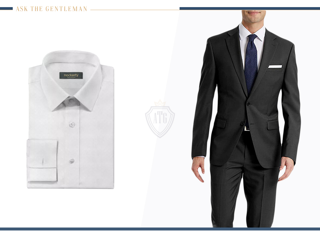 How to wear a charcoal suit with a white dress shirt
