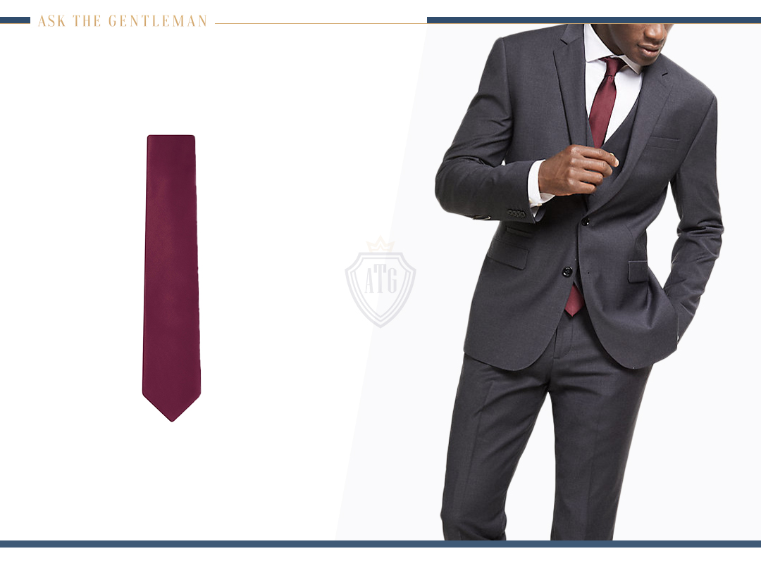 How to wear a charcoal suit with a red tie and white shirt