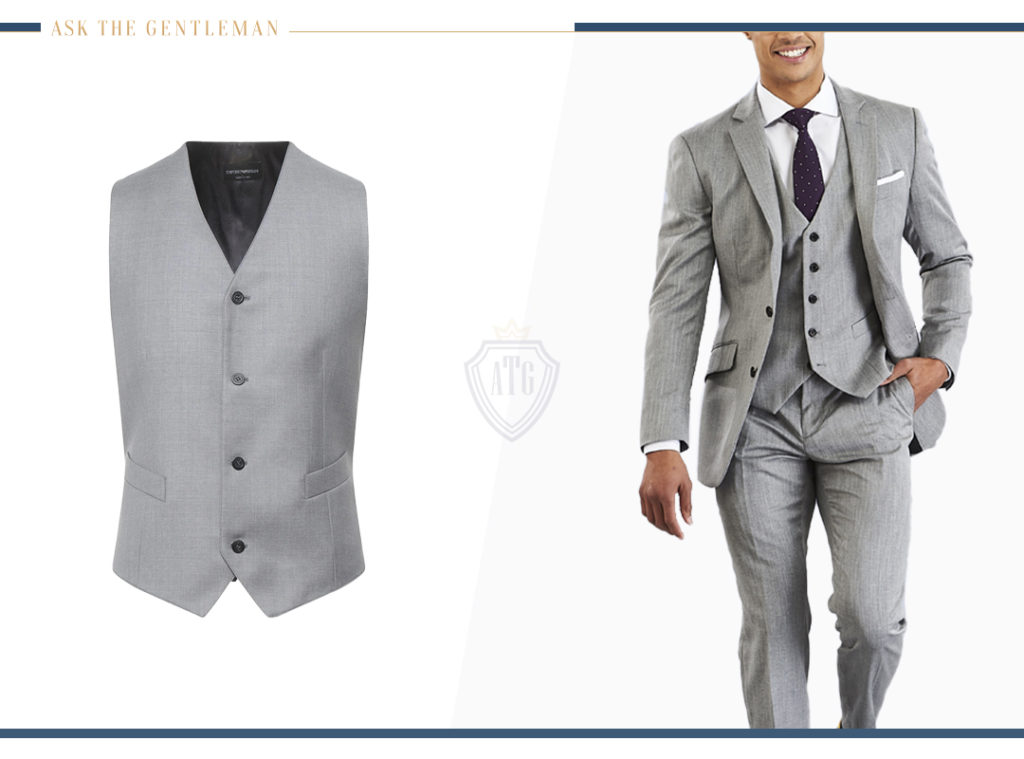 How to wear a grey vest with a grey suit