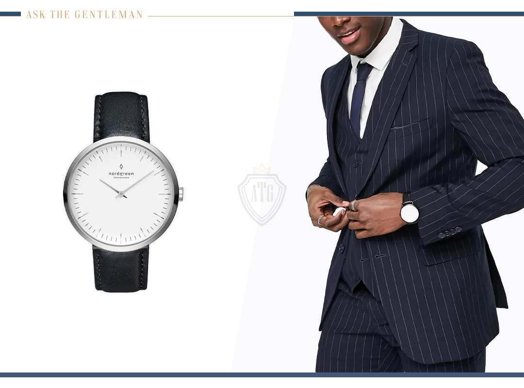 How to wear a dress watch with a navy suit
