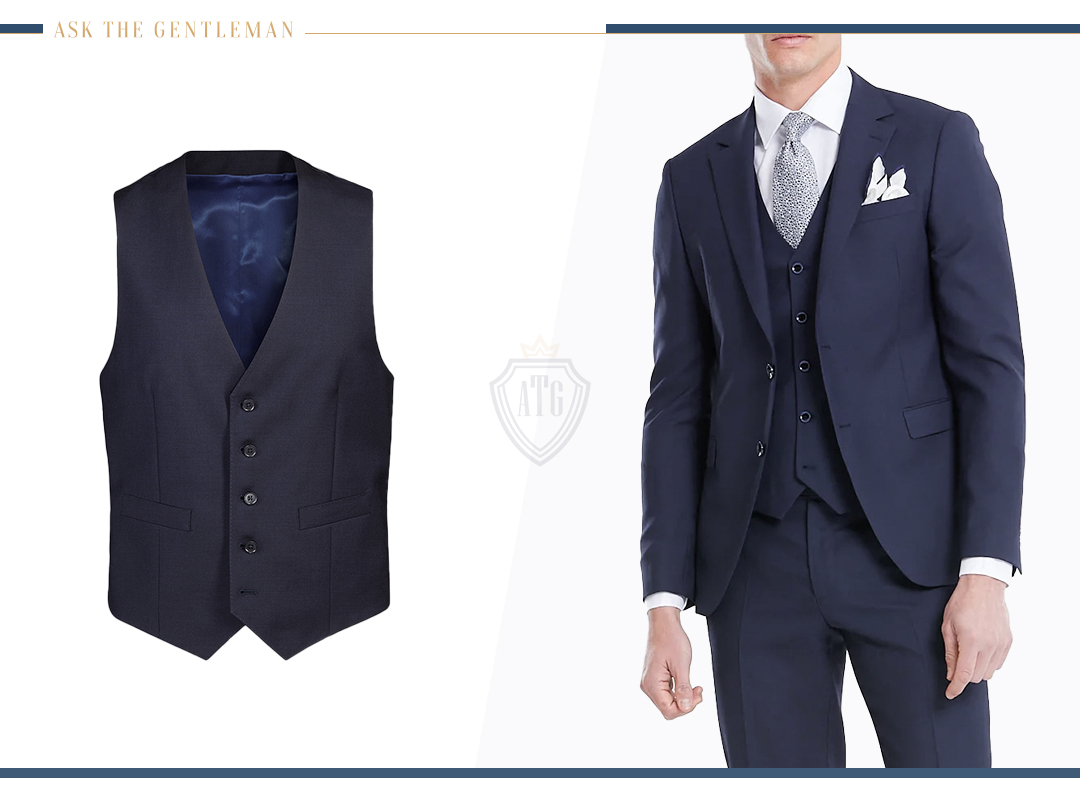 How to wear a navy vest with a navy suit