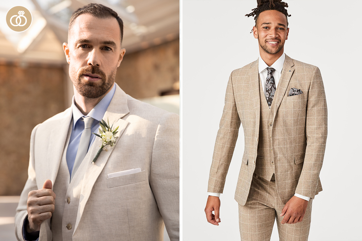 How to wear a tan suit at a summer wedding