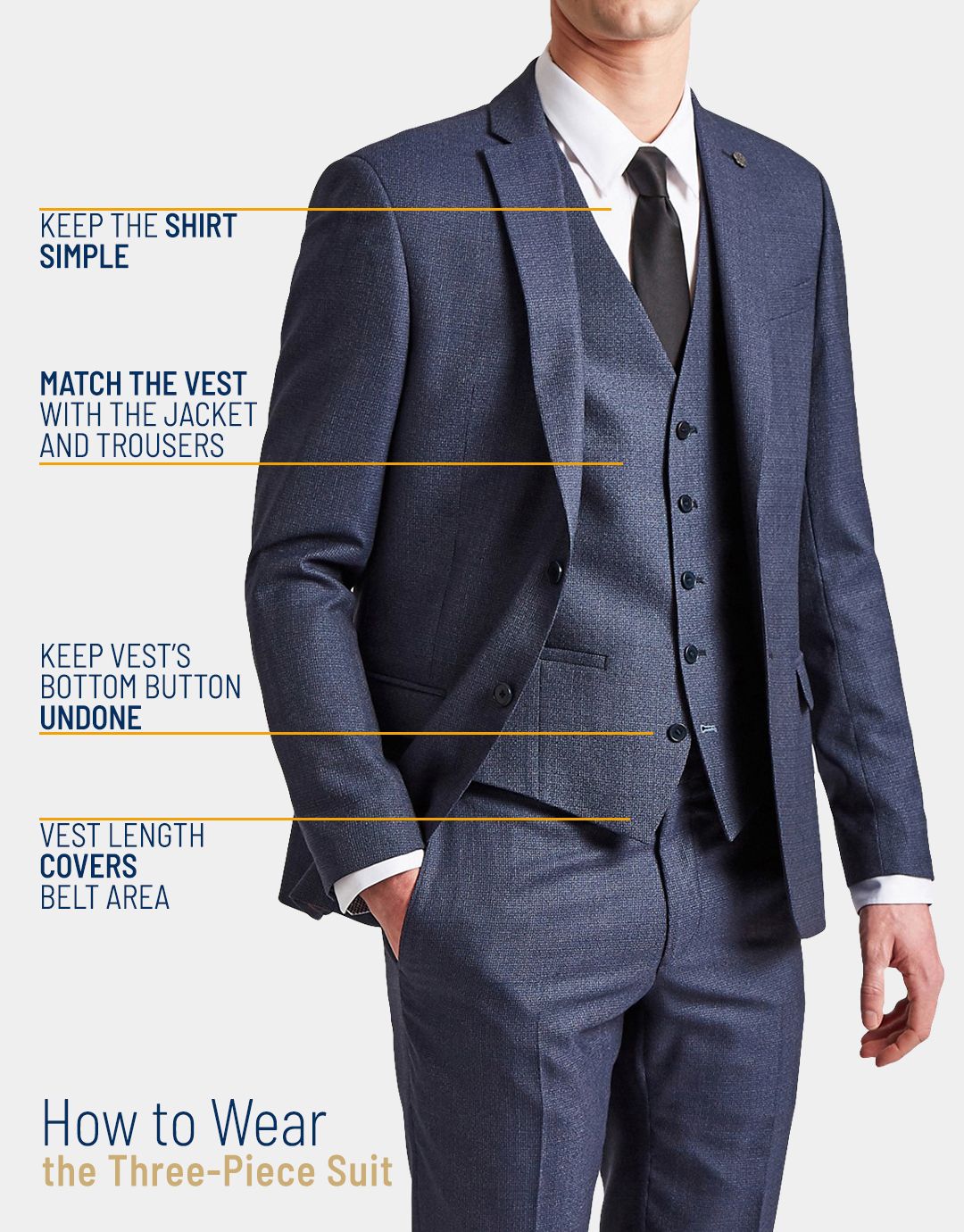 Basic rules on how to wear a three-piece suit