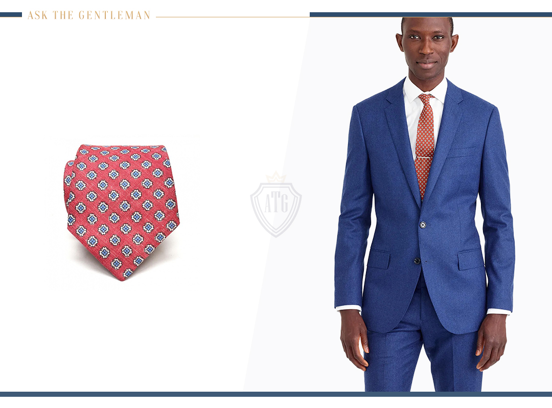 How to wear a true blue suit with a red tie